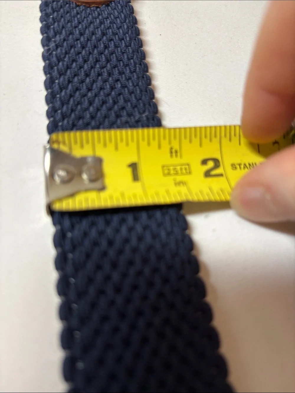 Tommy Bahama Reversible Navy/Tan Woven Textile Belt Flexible Sizing